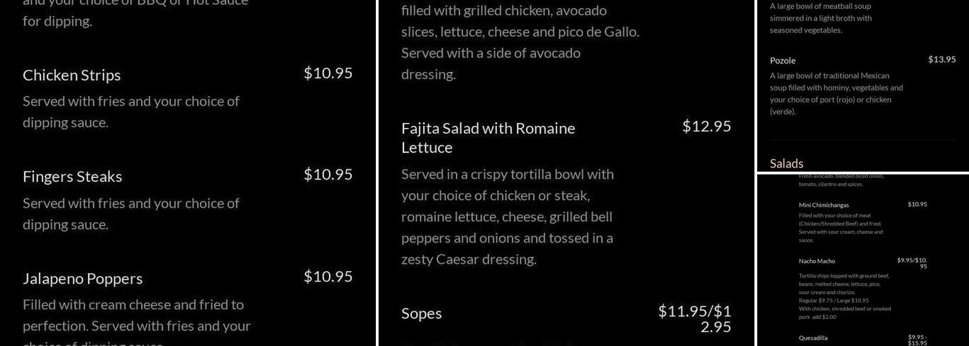 Acapulco Menu