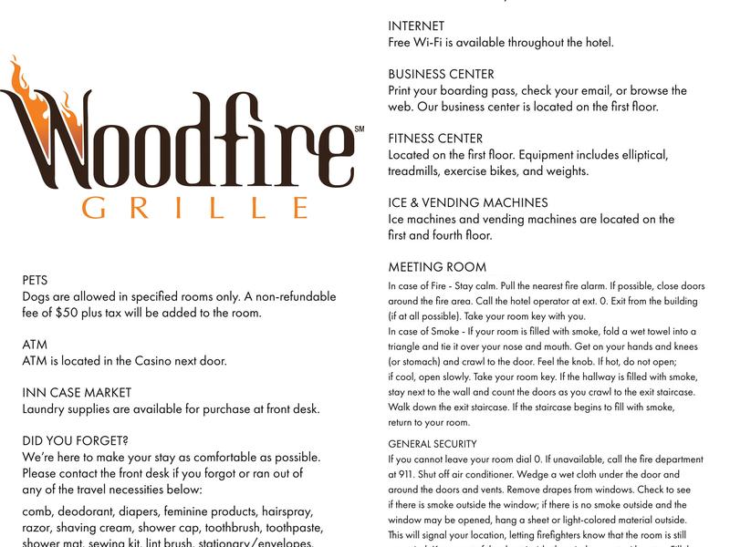 Woodfire Grille Menu