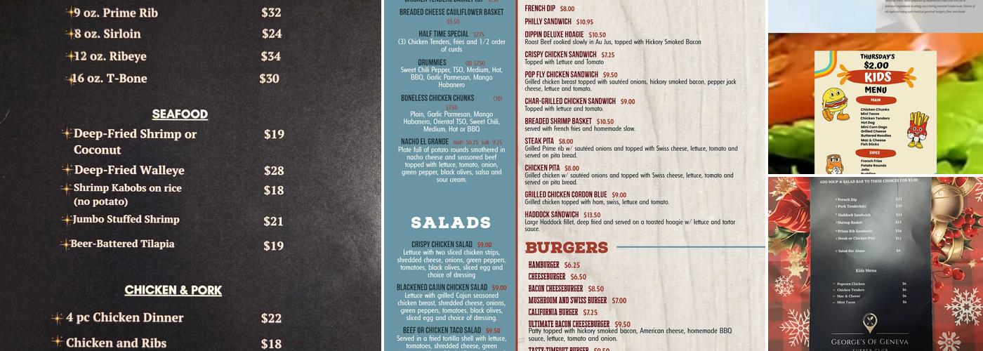 George's of Geneva Menu