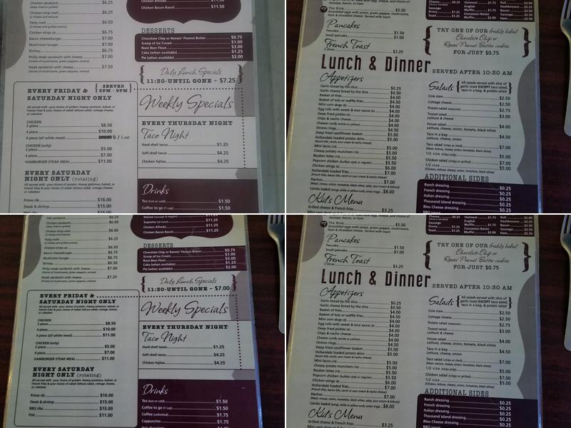 Hollandale Three In One Menu