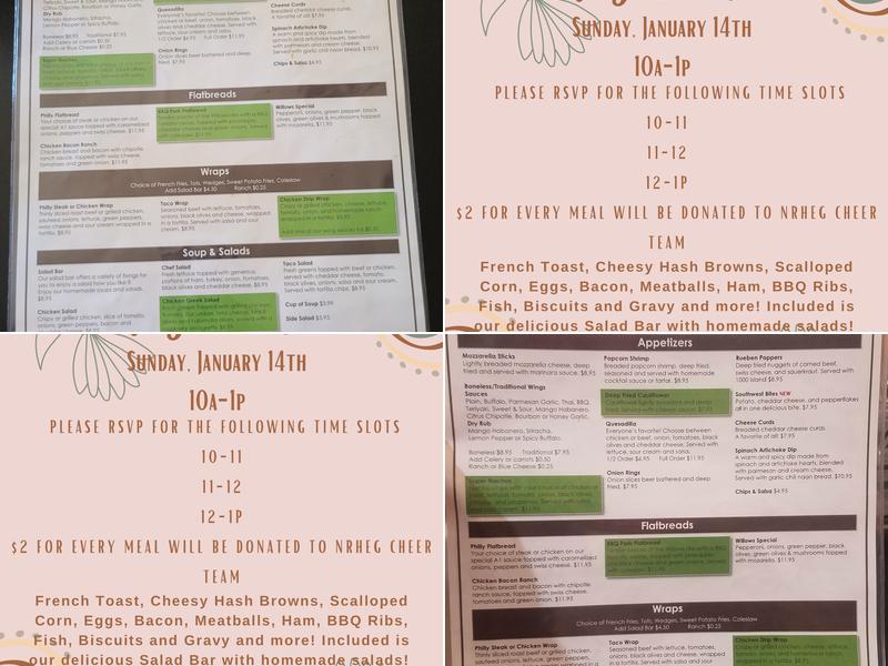 Willows Menu