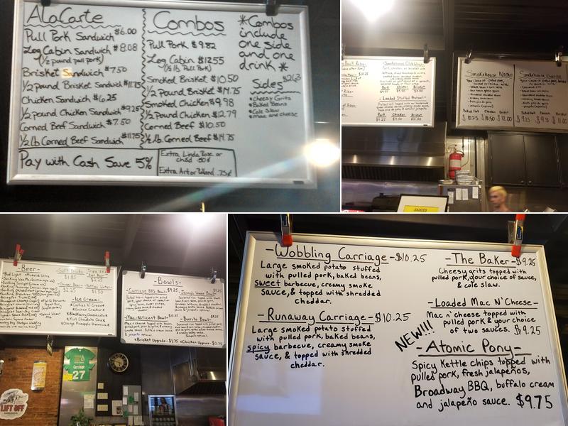 Carriage On The Square Smokehouse Menu