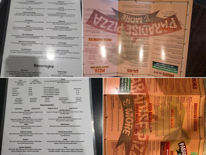 Paradise Pizza & More Menu