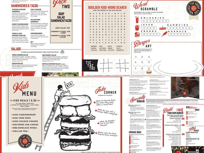 Boulder Tap House - Mason City Menu