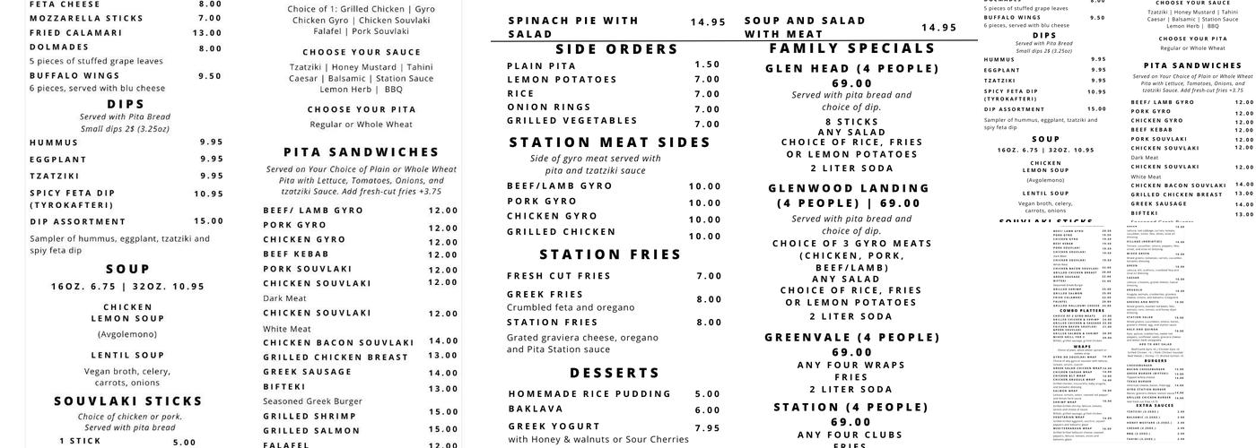 Gyro Station Menu