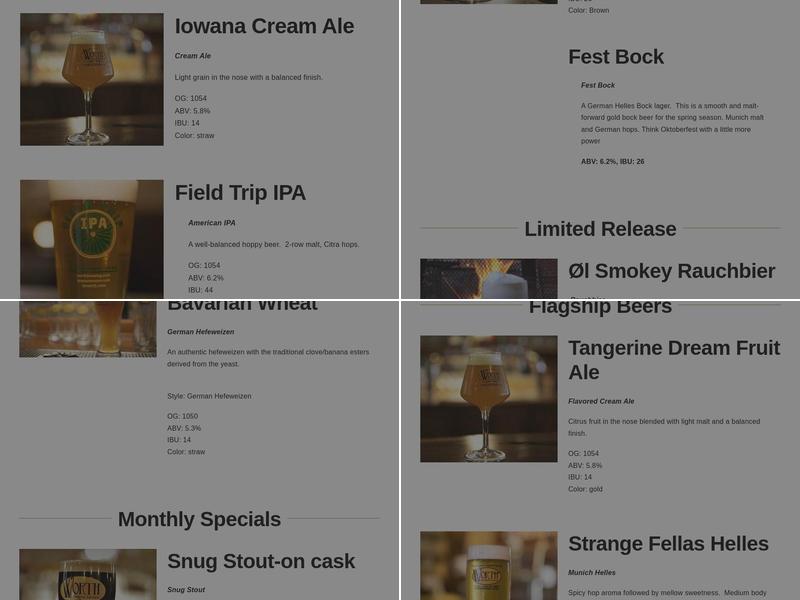 Worth Brewing Company Menu