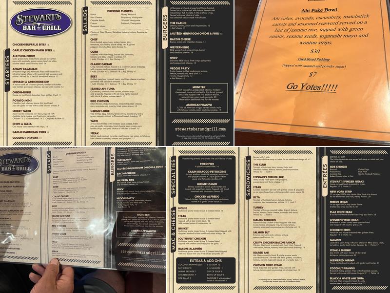 Stewart's Bar And Grill Menu