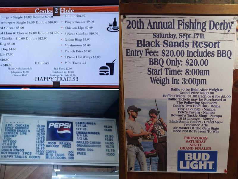 Cook's Two Hole Bar & Grill Menu