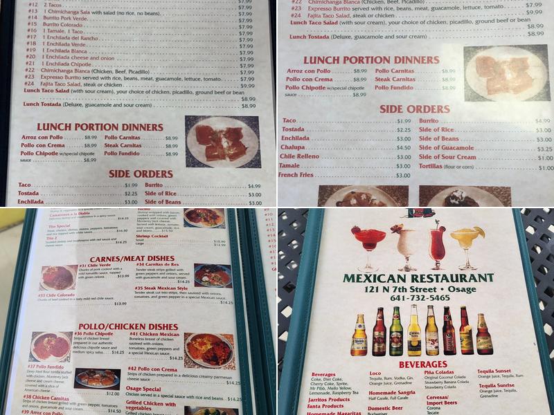 Tres Amigos Menu