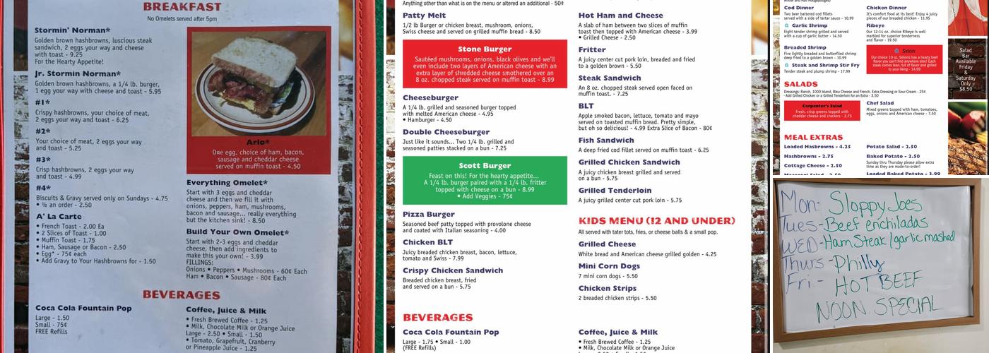 Carpenter Bar & Grill Menu