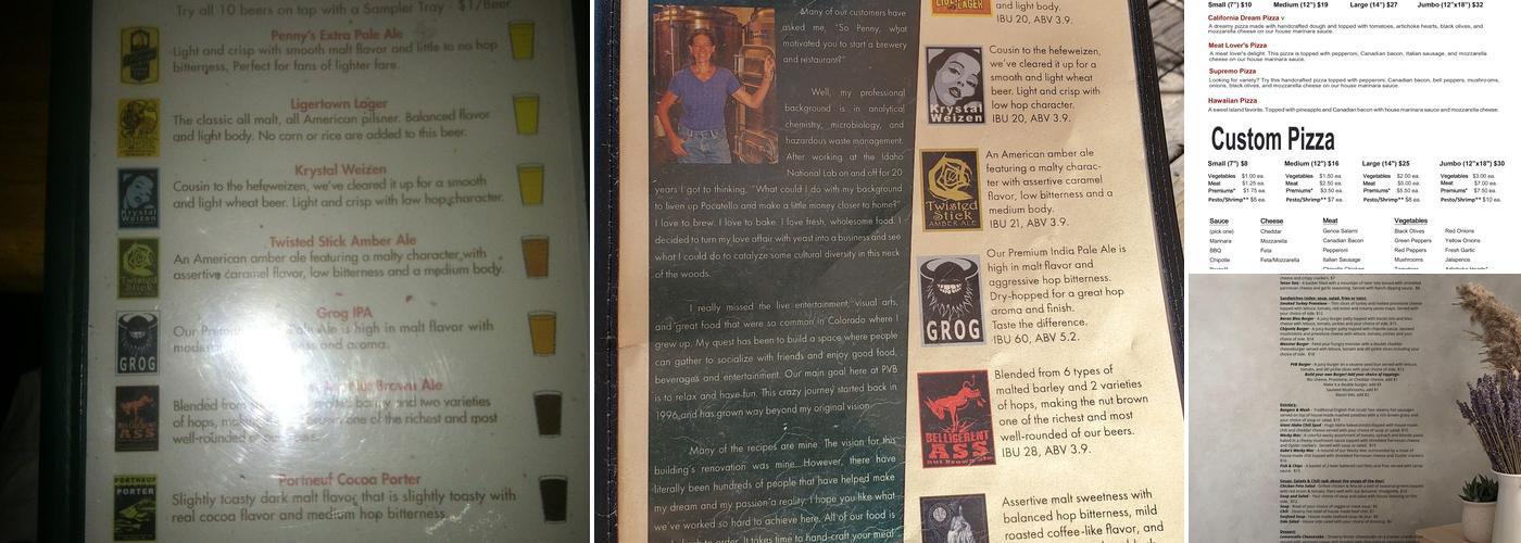 Portneuf Valley Brewing Menu