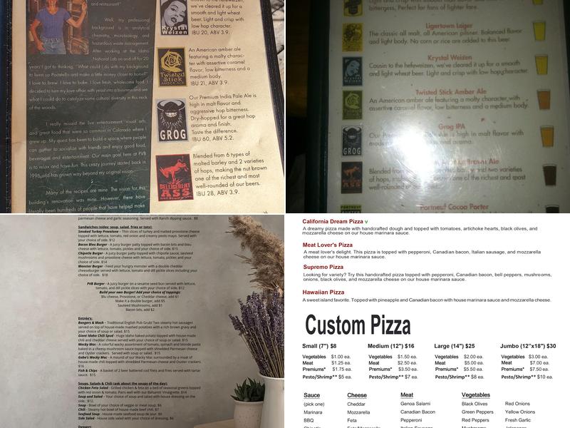 Portneuf Valley Brewing Menu