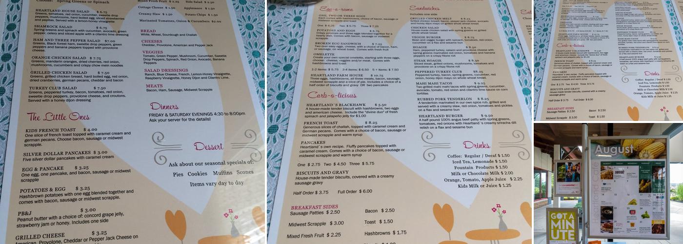Heartland Cafe and Deli Menu