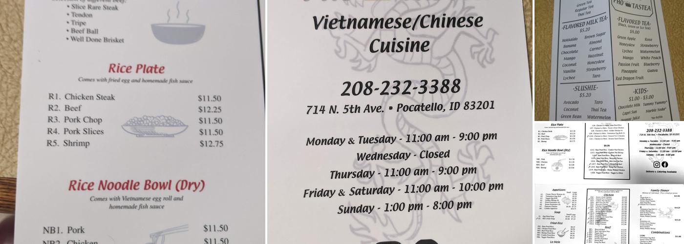 Pho King TasTea Menu