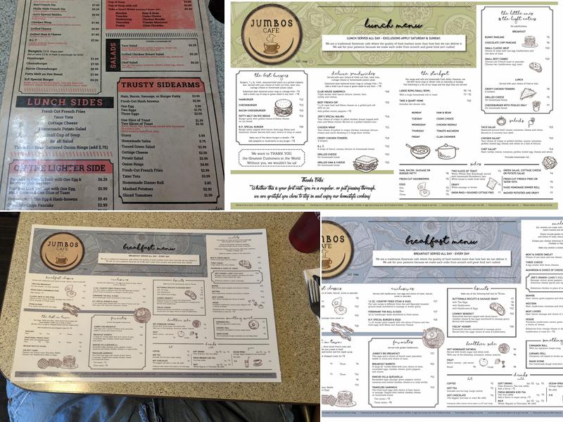 Jeri's Jumbo's Cafe Menu