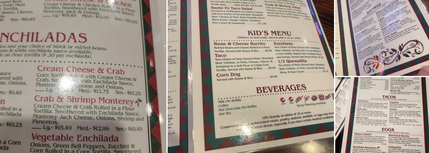 Mama Inez Menu