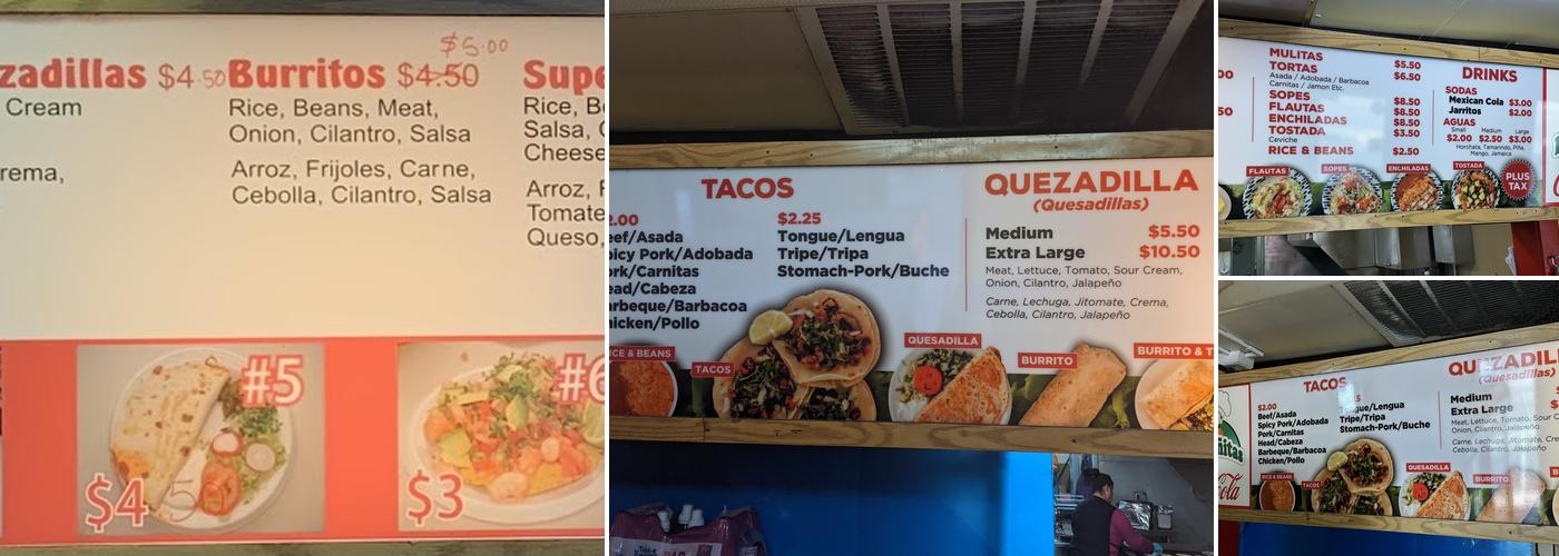 Las peñitas Menu