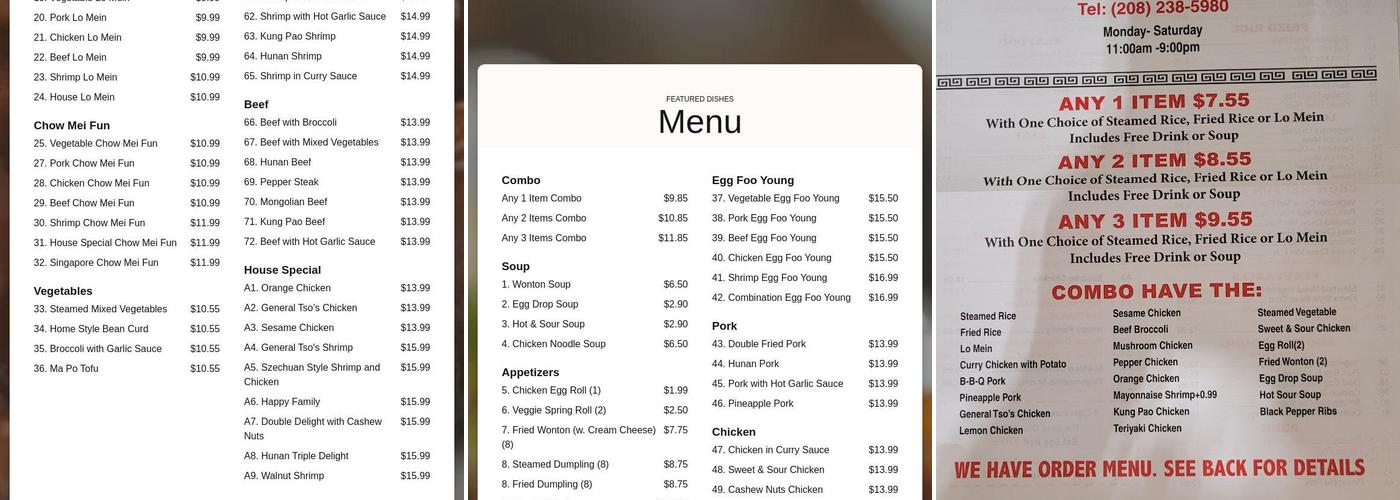 Great Wall Express Menu