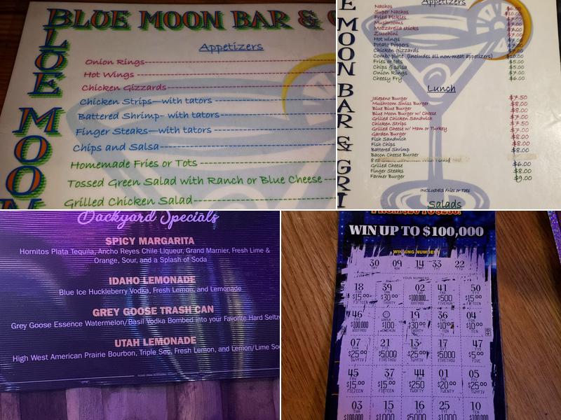 Blue Moon Bar & Grill Menu