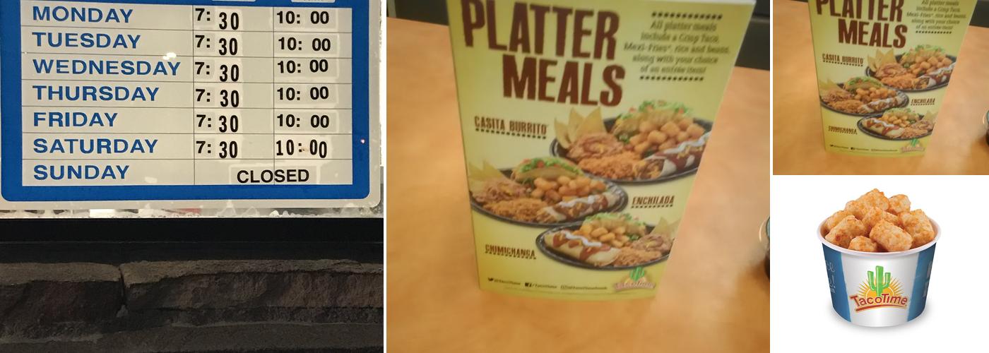 Taco Time Menu