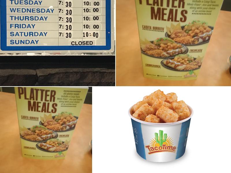 Taco Time Menu