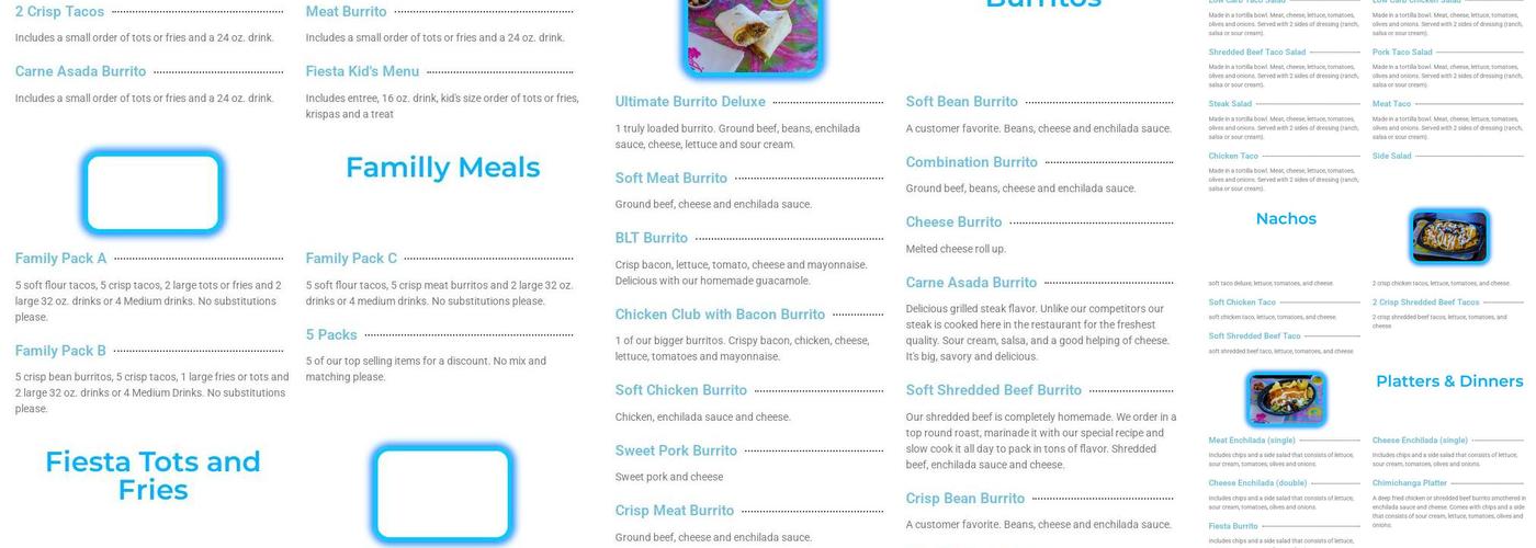 Fiesta Ole' Menu