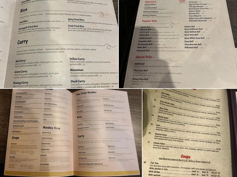Krung Thep Thai Cuisine Menu