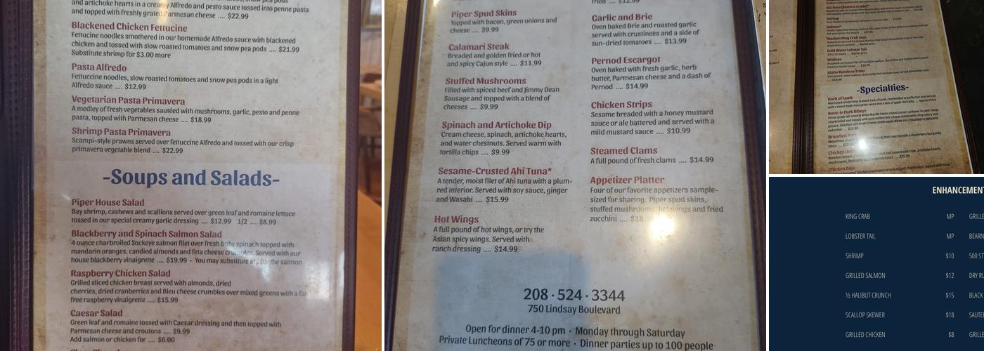 Sandpiper Menu