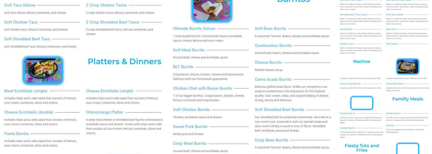 Fiesta Ole' Menu