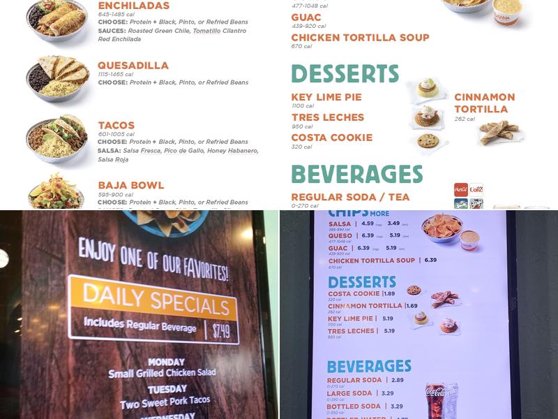 Costa Vida Menu