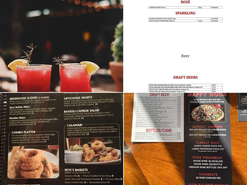 Pete's Restaurant & Brewhouse - Folsom Menu