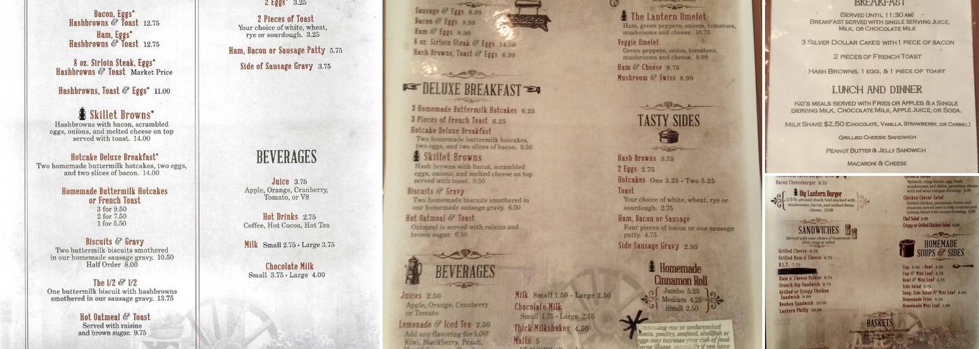 Rusty Lantern Diner Menu