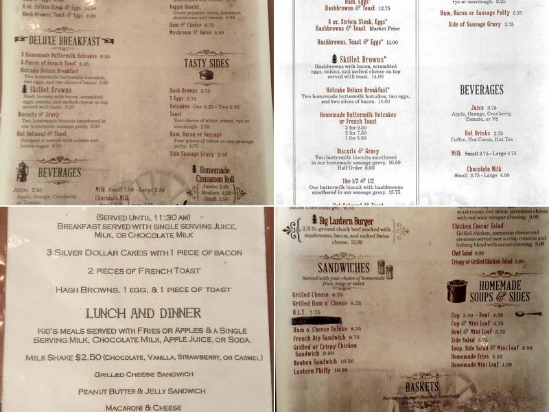 Rusty Lantern Diner Menu