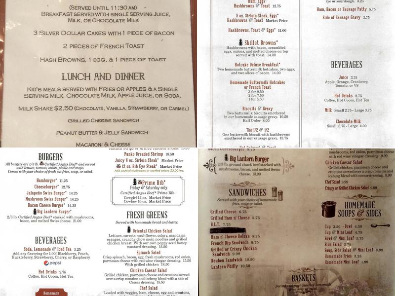 Rusty Lantern Diner Menu