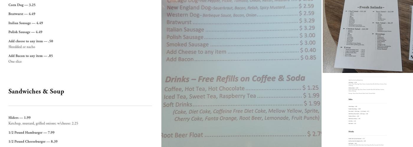 Coney Dog Café Menu