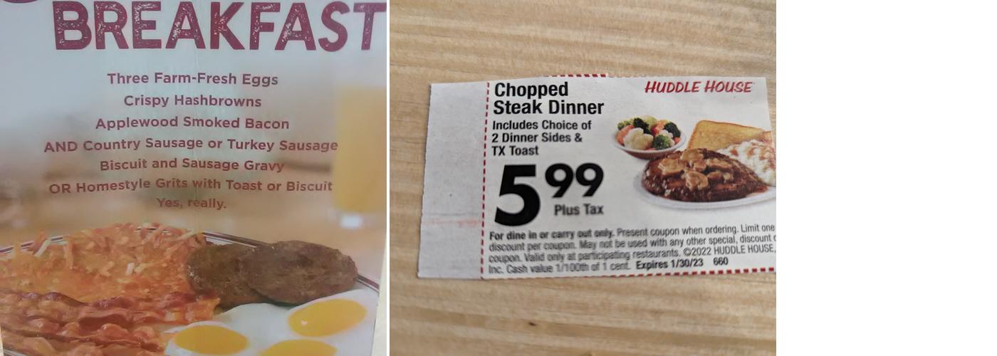 Huddle House Menu