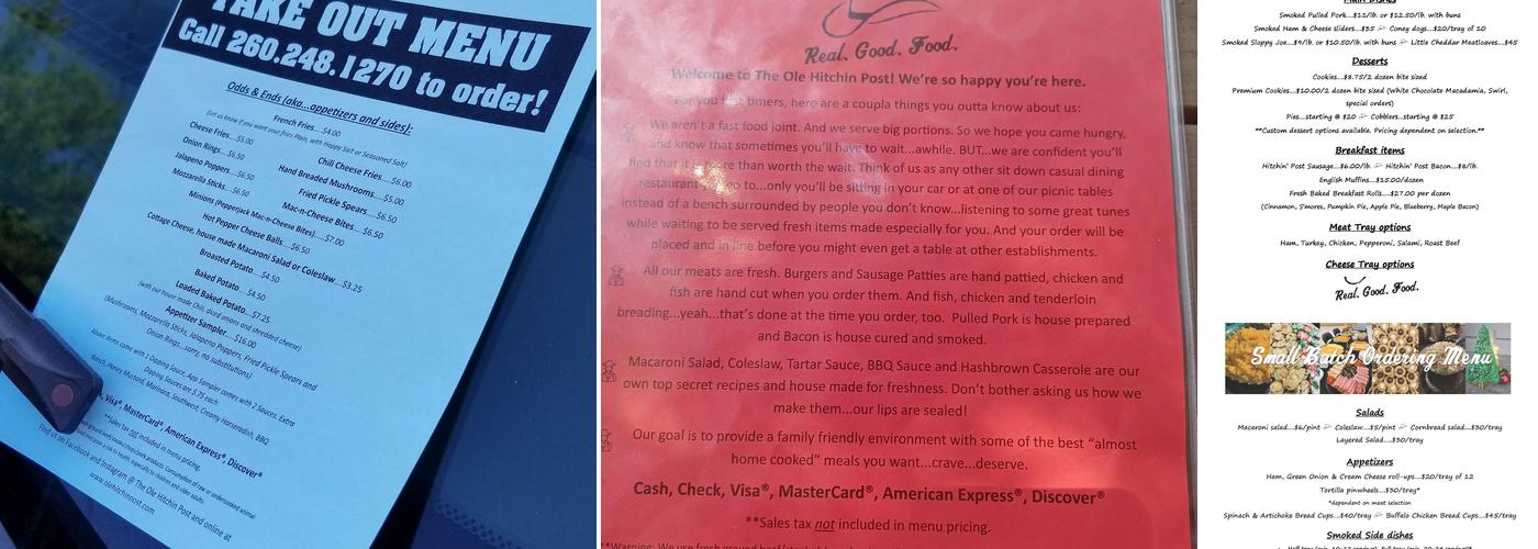 Ole Hitchin Post Menu