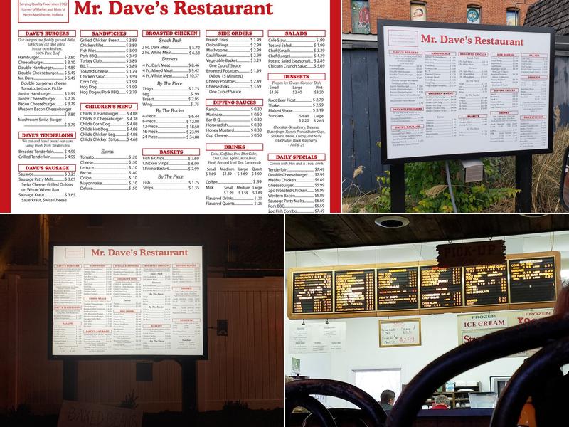 Mr. Dave's Menu