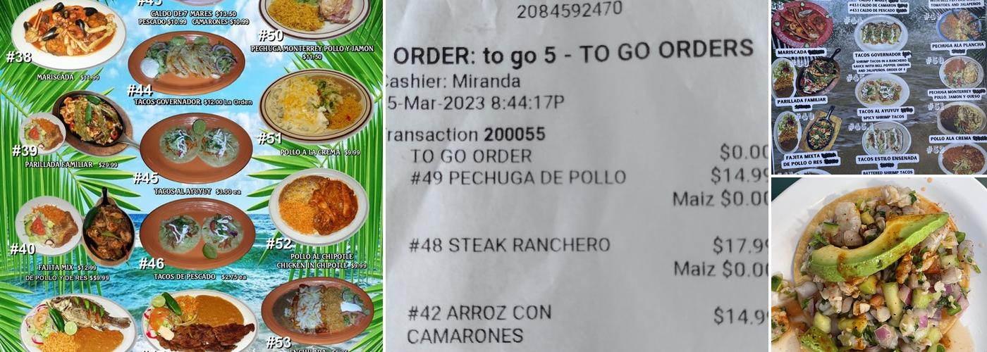 Tacos Y Mariscos El Compa Menu