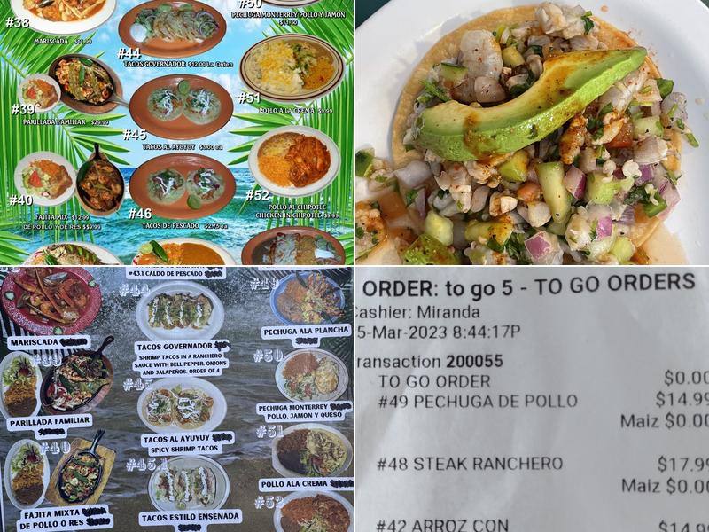 Tacos Y Mariscos El Compa Menu