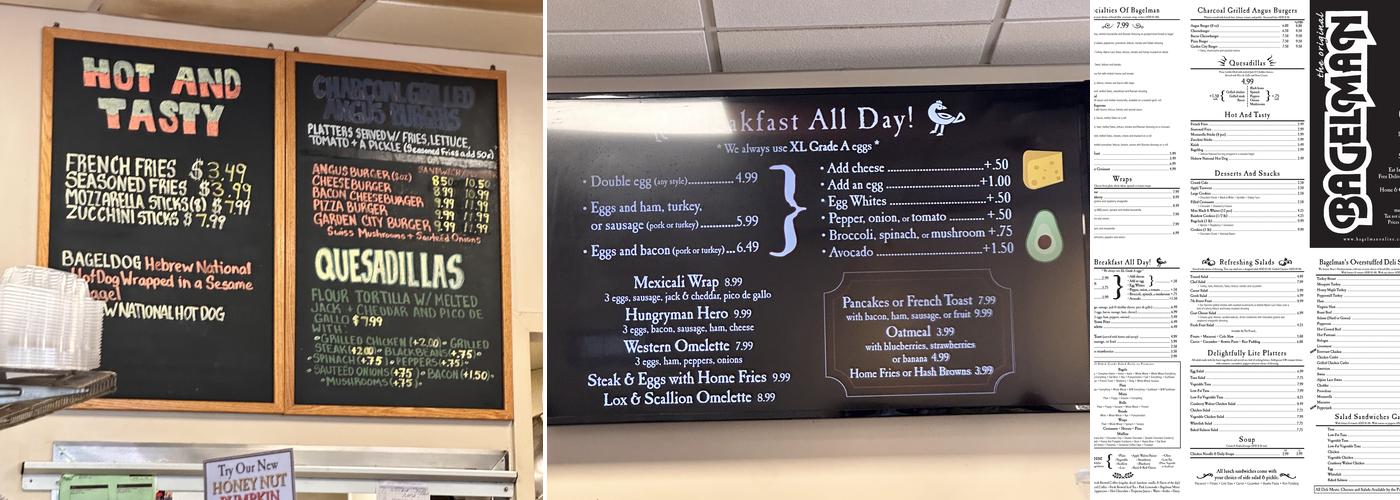 Bagelman Menu