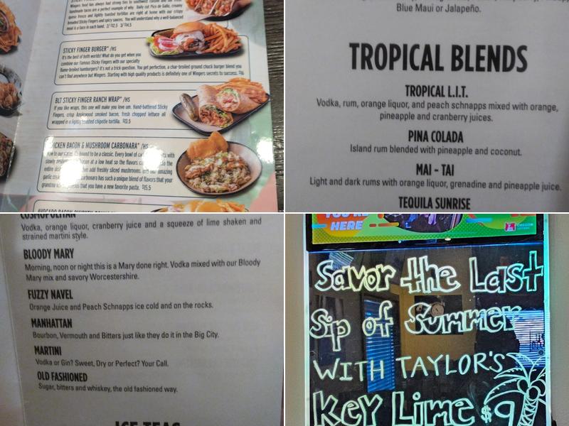 WINGERS Restaurant Menu