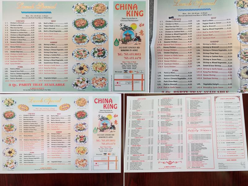 China King Chinese Restaurant Menu