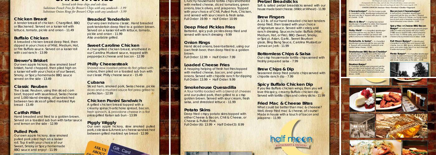Half Moon Restaurant & Brewery Menu