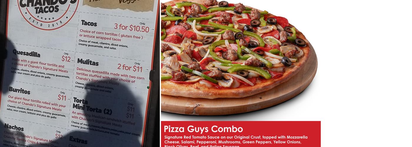 Pizza Guys Menu