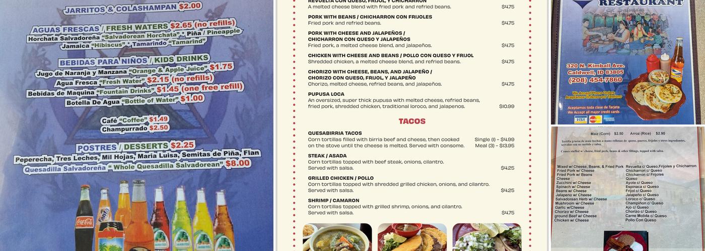 pupusas A&J's restaurant Menu