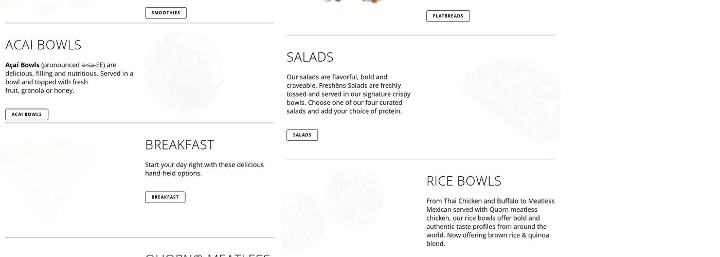 Freshëns Menu