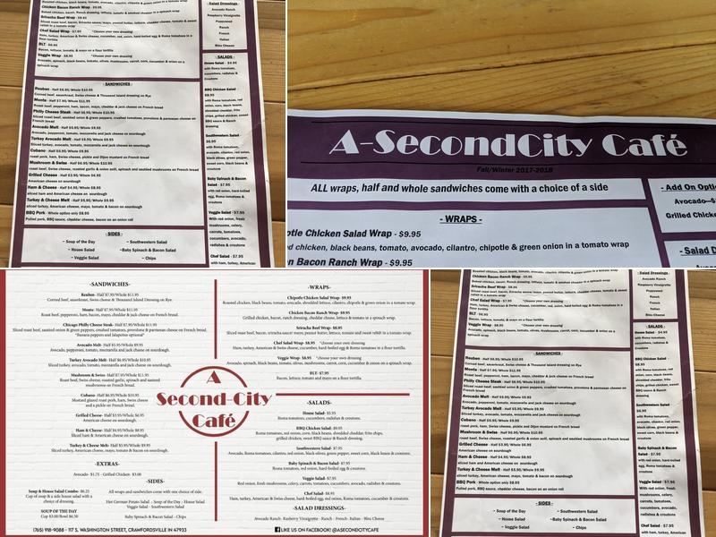 A-SecondCity Cafe Menu