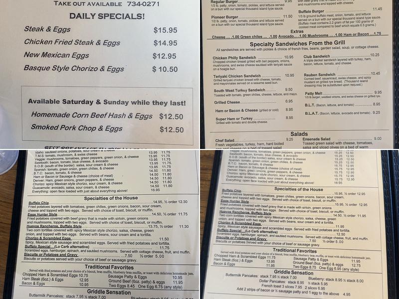 Buffalo Cafe Menu