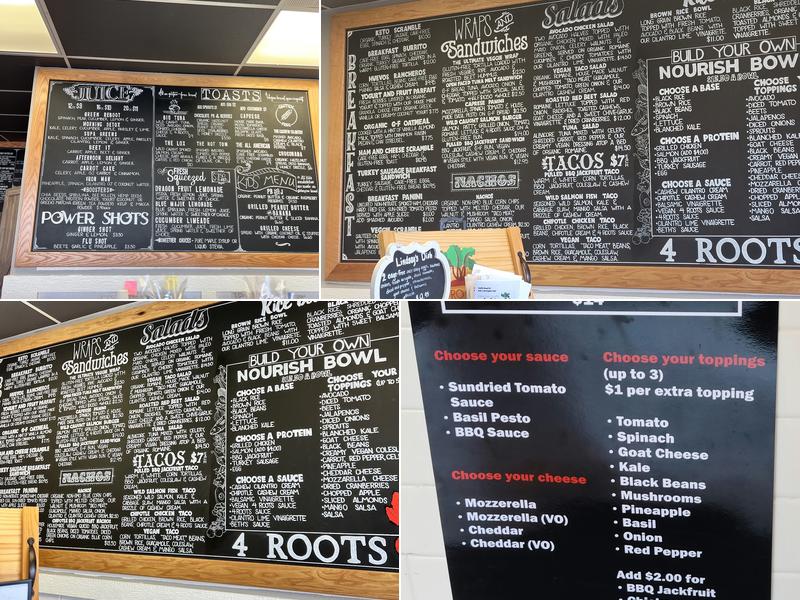 4 Roots Juice Bar & Gluten Free Cafe Menu
